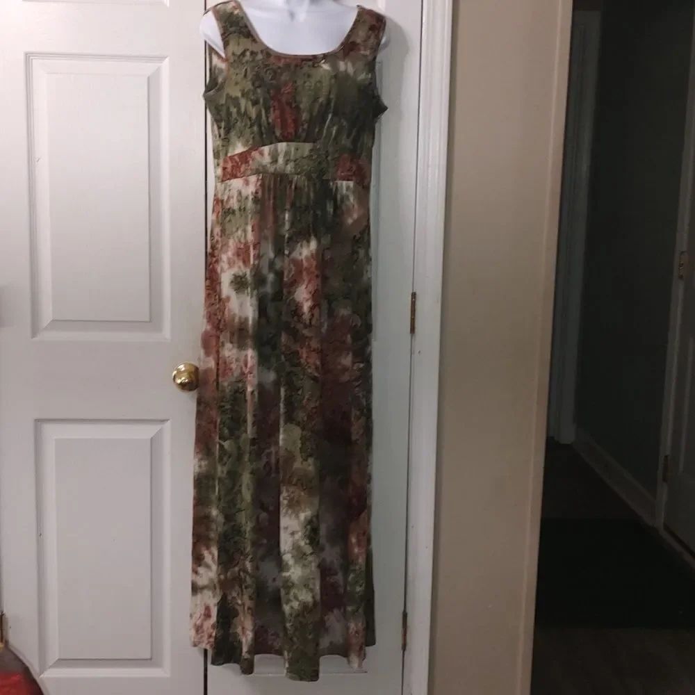 Woosea brown tan green beige sleeveless maxi dress  Sz XL NWT
